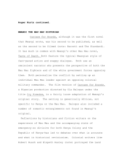 Roger Kurtz continued&hellip; MWANGI THE MAU MAU HISTORIAN
