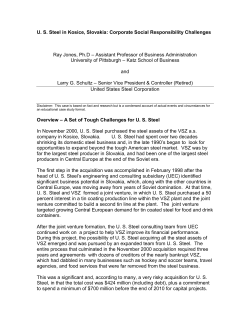 US Steel in Kosice, Slovakia - Pitt Business