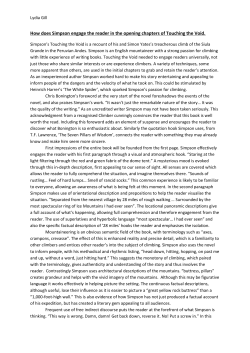 How does Simpson engage the reader in the opening chapters of