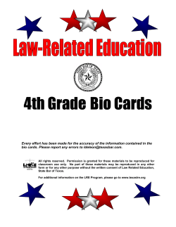 4th Grade Bio Cards