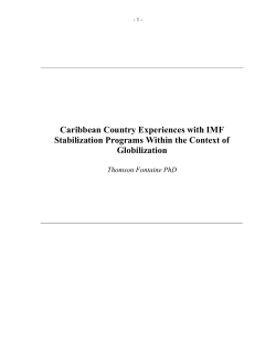 Caribbean Country Experiences with IMF Stabilization Programs