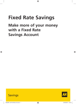 Fixed Rate Savings