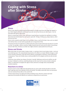 Coping with Stress after Stroke