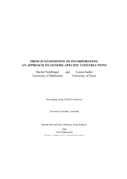 FROM JUXTAPOSITION TO INCORPORATION: AN APPROACH TO