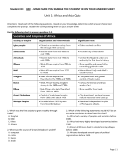 Unit 1 Asia/Africa Quiz 040