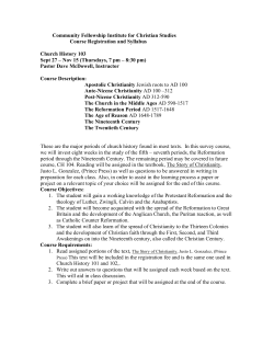 CH103 Syllabus - Community Fellowship