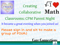 CPM Presentation - Rootstown Local Schools