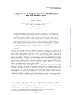 Testing Theories of Congressional&ndash;Presidential