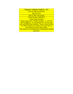 Ferguson v Octagon Credit Inv., LLC :: 2013 :: New York Other