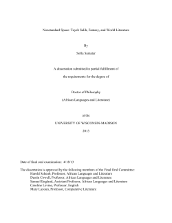 Nonstandard Space: Tayeb Salih, Fantasy, and World Literature By