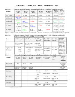 general table and skirt information