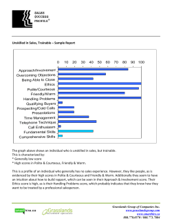 Unskilled in Sales, Trainable &ndash; Sample Report The graph above