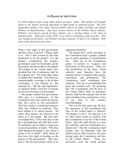 IN PRAISE OF THE UNION