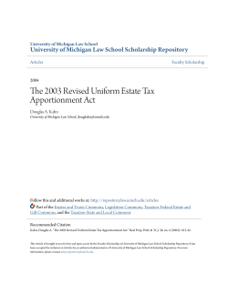 The 2003 Revised Uniform Estate Tax Apportionment Act