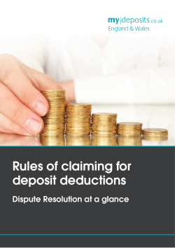 Rules of claiming for deposit deductions