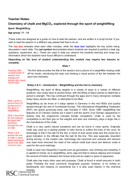 Teacher Notes: Chemistry of chalk and MgCO3, explored through