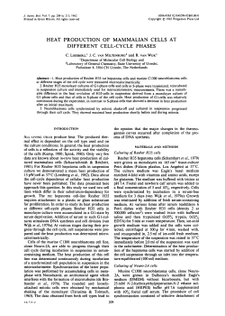 heat production of mammalian cells at different cell