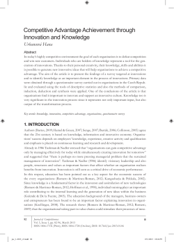 Competitive Advantage Achievement through Innovation