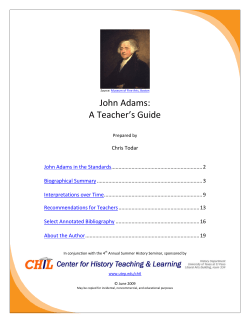 John Adams: A Teacher`s Guide - Academics Portal Index > Home
