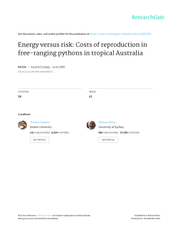 Energy versus risk: Costs of reproduction in free-ranging