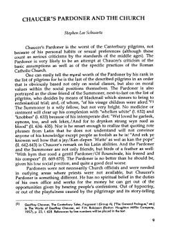 CHAUCER` S PARDONER AND THE CHURCH