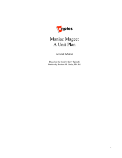 Maniac Magee: A Unit Plan