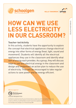 How can we use less electricity in our classroom (Teacher Led Activity)
