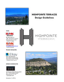 Building Guidelines - Highpointe Terraces