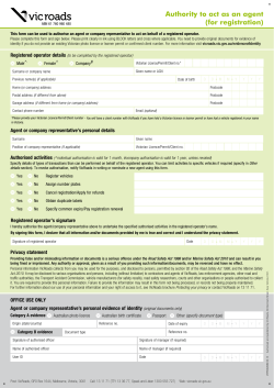 Authority to act as an agent form