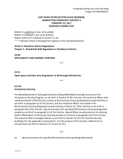Proposed Zoning Text and Text Map Project ID P2016M0127 EAST
