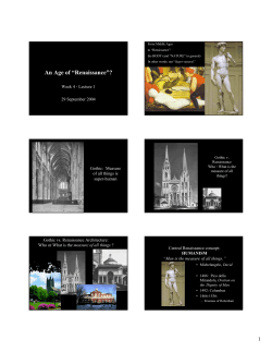 An Age of &ldquo;Renaissance&rdquo;?