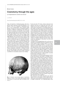 Craniotomy through the ages - Acta Otorhinolaryngologica Italica