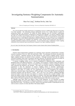 Investigating Sentence Weighting Components for