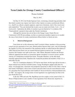 Term Limits for Constitutional Officers