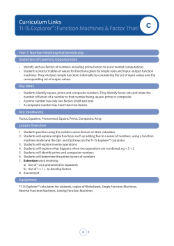 Curriculum Links TI-15 Explorer&trade;:Function Machines