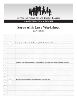 Serve with Love Worksheet - Archdiocese of Milwaukee