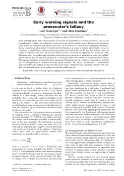 Early warning signals and the prosecutor`s fallacy