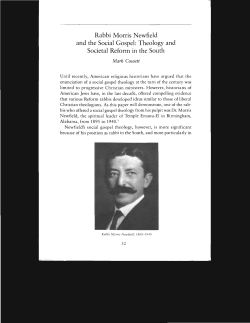 Rabbi Morris Newfield and the Social Gospel