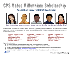 Application Essay First Draft Workshops - Choose Your Future