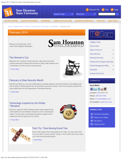 February 2014 | IT@Sam Newsletter | Sam Houston State University