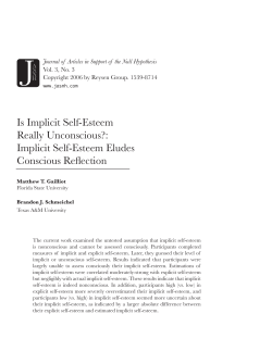 Implicit Self-Esteem - Journal of Articles in Support of the Null