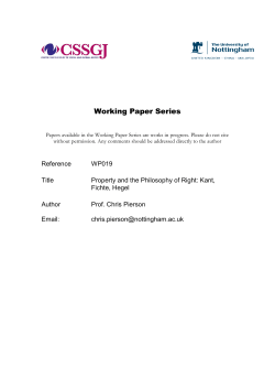 Property and the Philosophy of Right: Kant, Fichte, Hegel