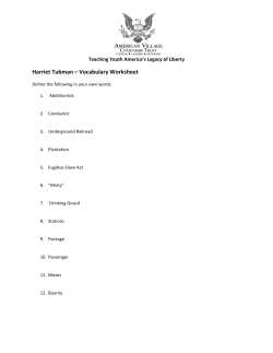 Harriet Tubman &ndash; Vocabulary Worksheet