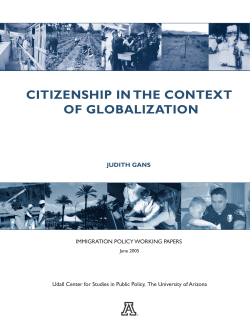 CITIzeNSHIp IN THe CoNTexT of GlobAlIzATIoN