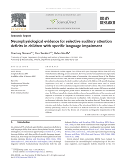 Neurophysiological evidence for selective auditory