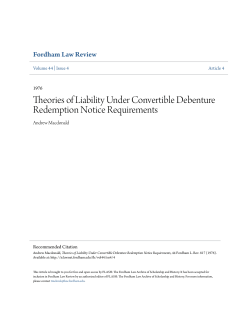 Theories of Liability Under Convertible Debenture Redemption