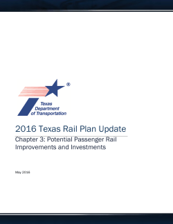 2016 Texas Rail Plan Update - the Texas Department of