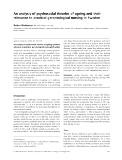 An analysis of psychosocial theories of ageing and their relevance