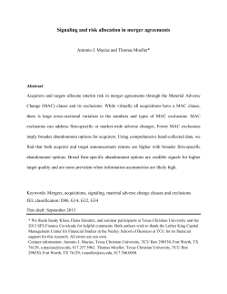 Signaling and risk allocation in merger agreements