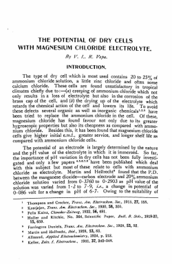 THE POTENTIAL OF DRY CELLS WITH MAGNESIUM CHLORIDE